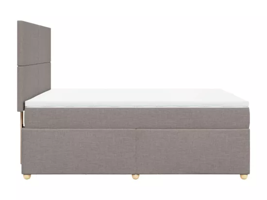 Sommier à lattes de lit avec matelas Taupe 160x200 cm Tissu