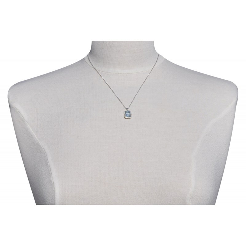 Pendentif Argent Rectangle de Topaze
