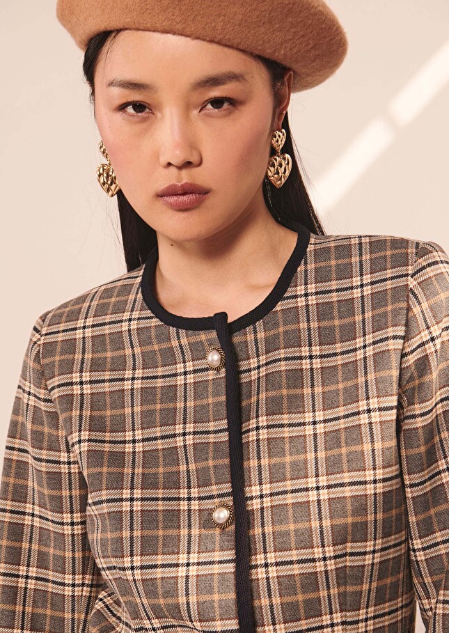 Veste Vœuxgrise en tartan