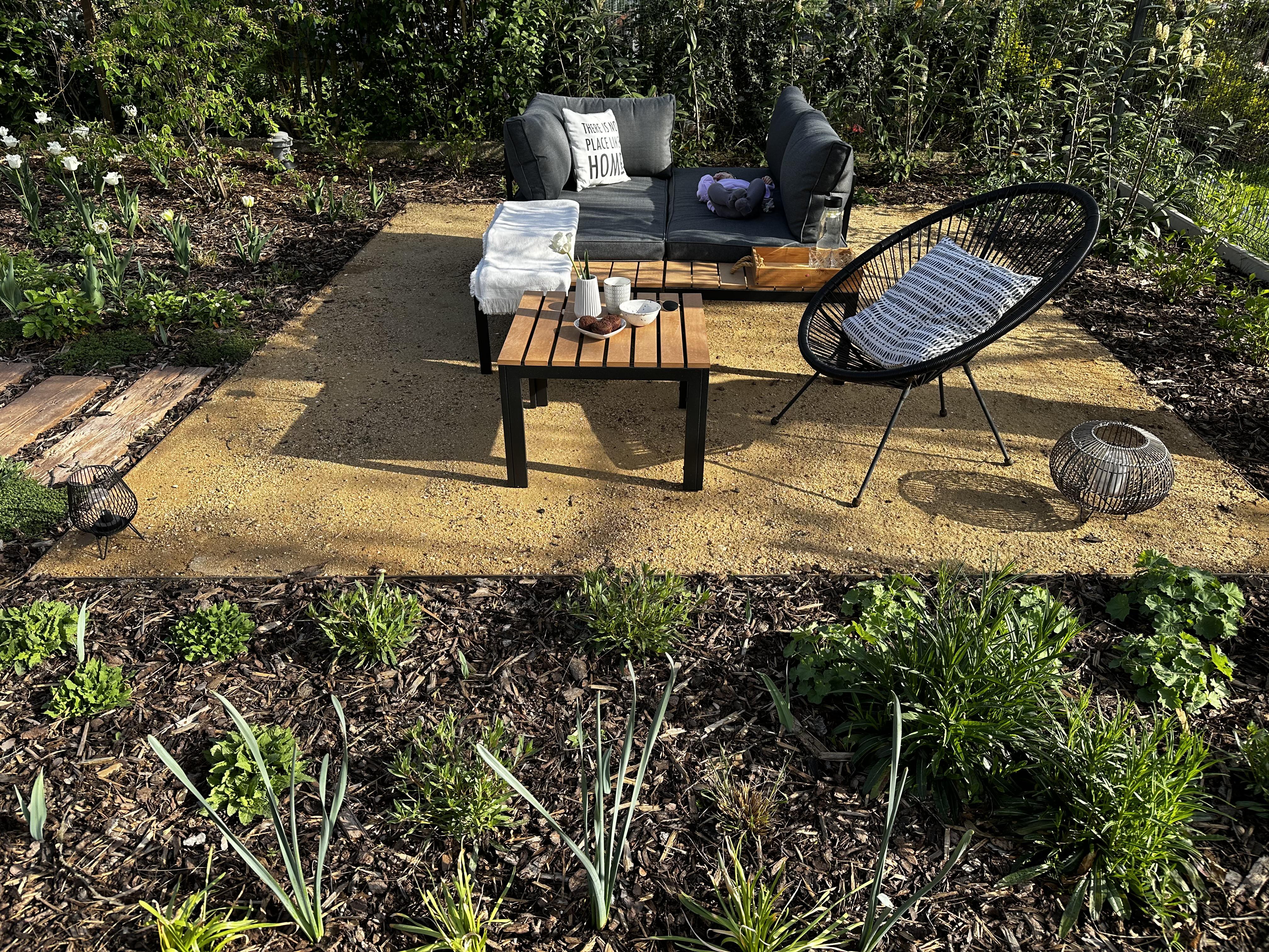 Tuin hoekloungeset met tafel 4-zits PIENZA II rechtszijdig modulair Grijs
