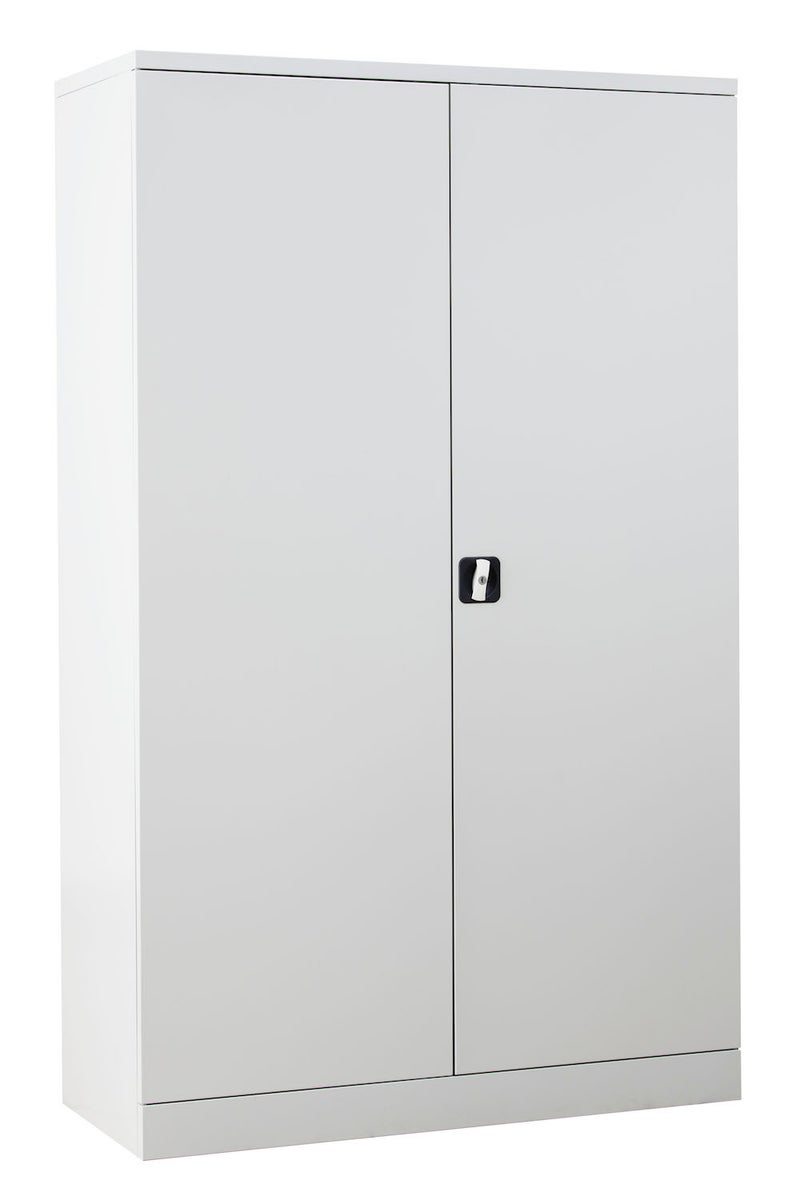 PROREGAL Ferret draaideurkast met 4 legplanken, versterkt, Eurolock-greep, HxBxD 195 x 120 x 50 cm, grijs gelakt