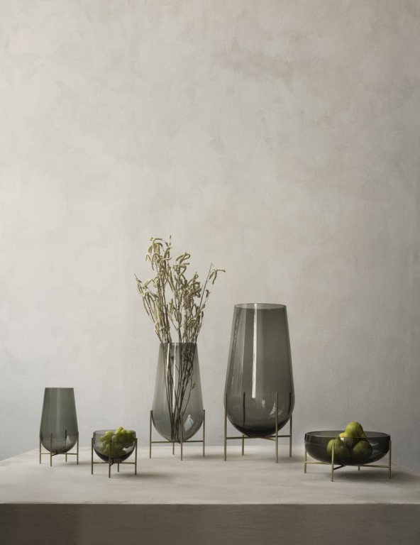 Audo Copenhagen Échasse vaas medium Smoke / Brushed Brass