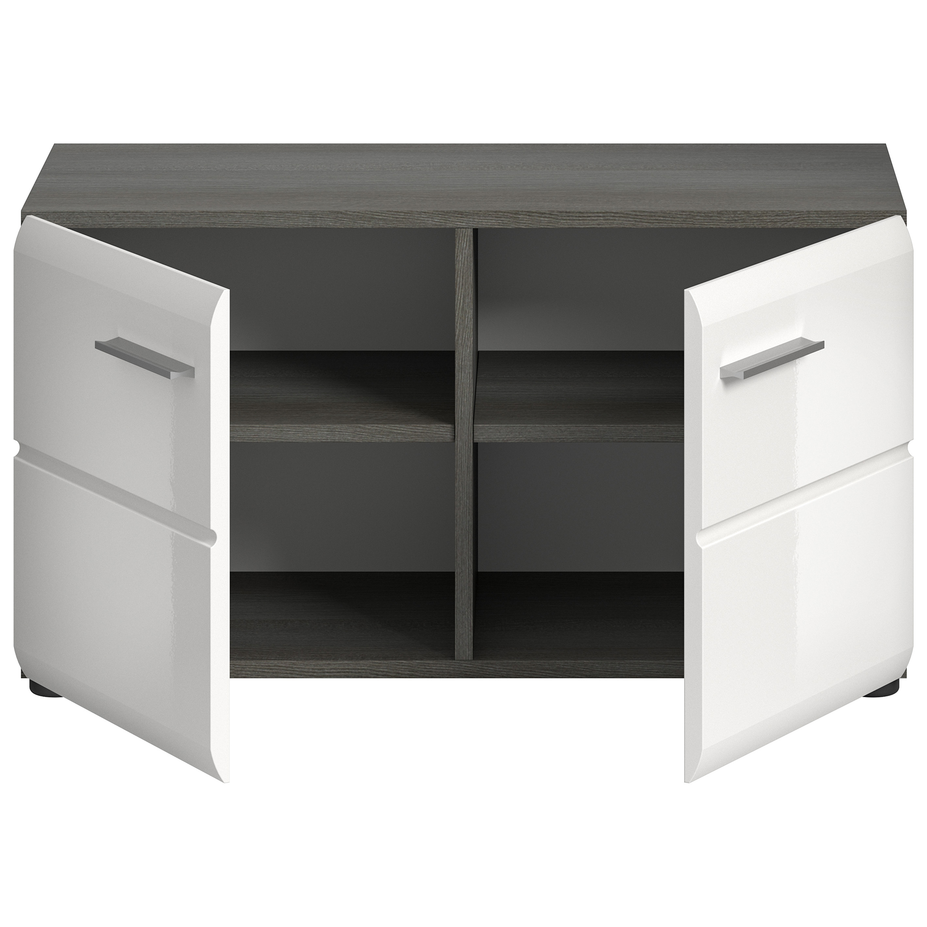 Sitzbank SALSA - rauchsilber-weiß Hochglanz - 80 cm