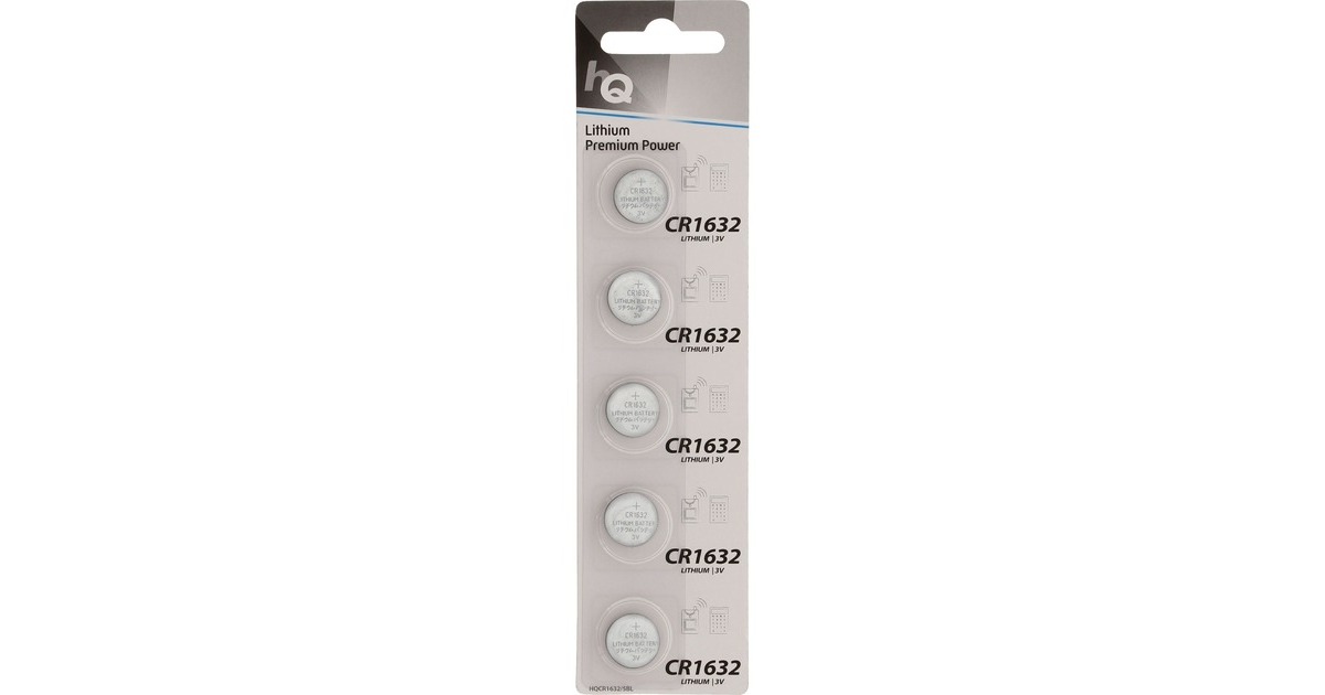 Lithium knoopcel CR1632-batterij 3 V, 5 stuks