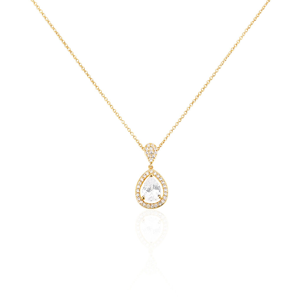 Collier Brigita Plaqué Or Jaune Oxyde De Zirconium