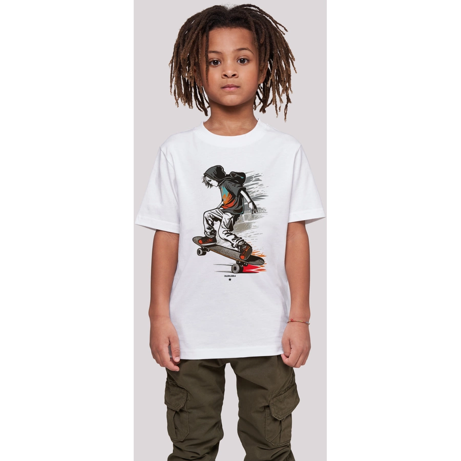 F4NT4STIC T-Shirt Skateboarder weiß