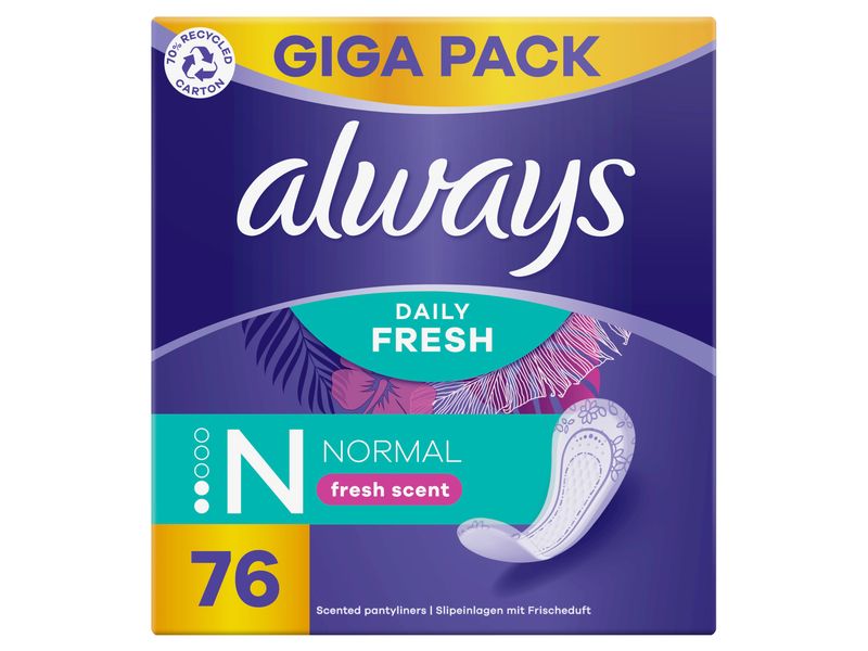 Always Slipeinlage Daily Fresh Normal mit Frischeduft 76 St Hochwertige Einlagen mit saugfähigem Kern
