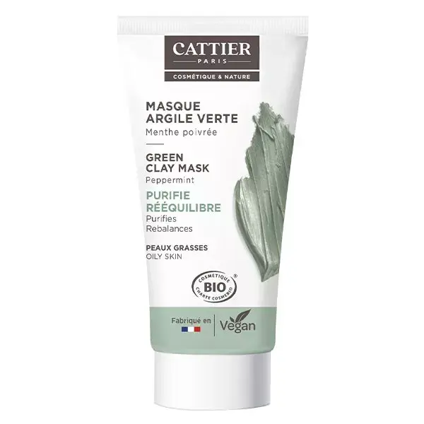 Máscara de Argila Verde Orgânica com Hortelã-Pimenta Cattier 30ml