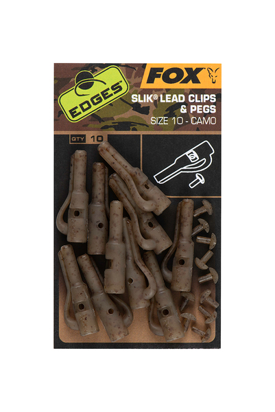 Clips plombs Fox Edges Camo Silk Lead Clip   Pegs Taille 10 (10 pcs)