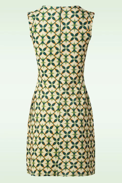 Vintage Chic for Topvintage Tonya geometrische a-lijn jurk in groen