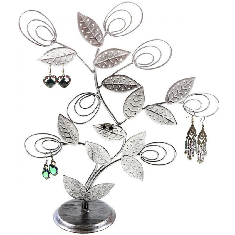 Porte bijoux arbre à boucle d'oreille original tree (60 paires) Gris patiné