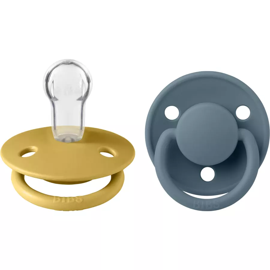 BIBS® Schnuller De Lux Mustard  Petrol 0-36 Monate, 2 Stk.
