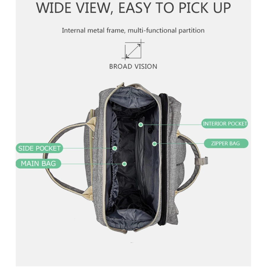 Stella Bag Wickelrucksack Premium mit USB Schwarz