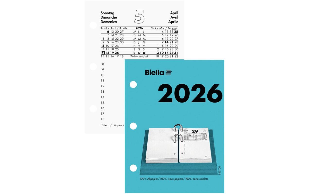 Taschenkalender Umlegeblock gelocht, klein, 1 Tag pro SeiteTageskalender