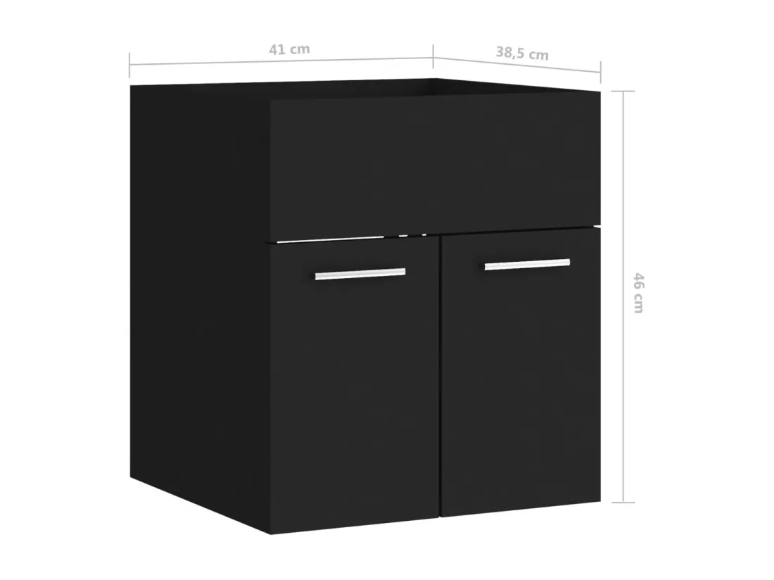 Armoire d'évier Noir 41x38,5x46 cm Bois d’ingénierie