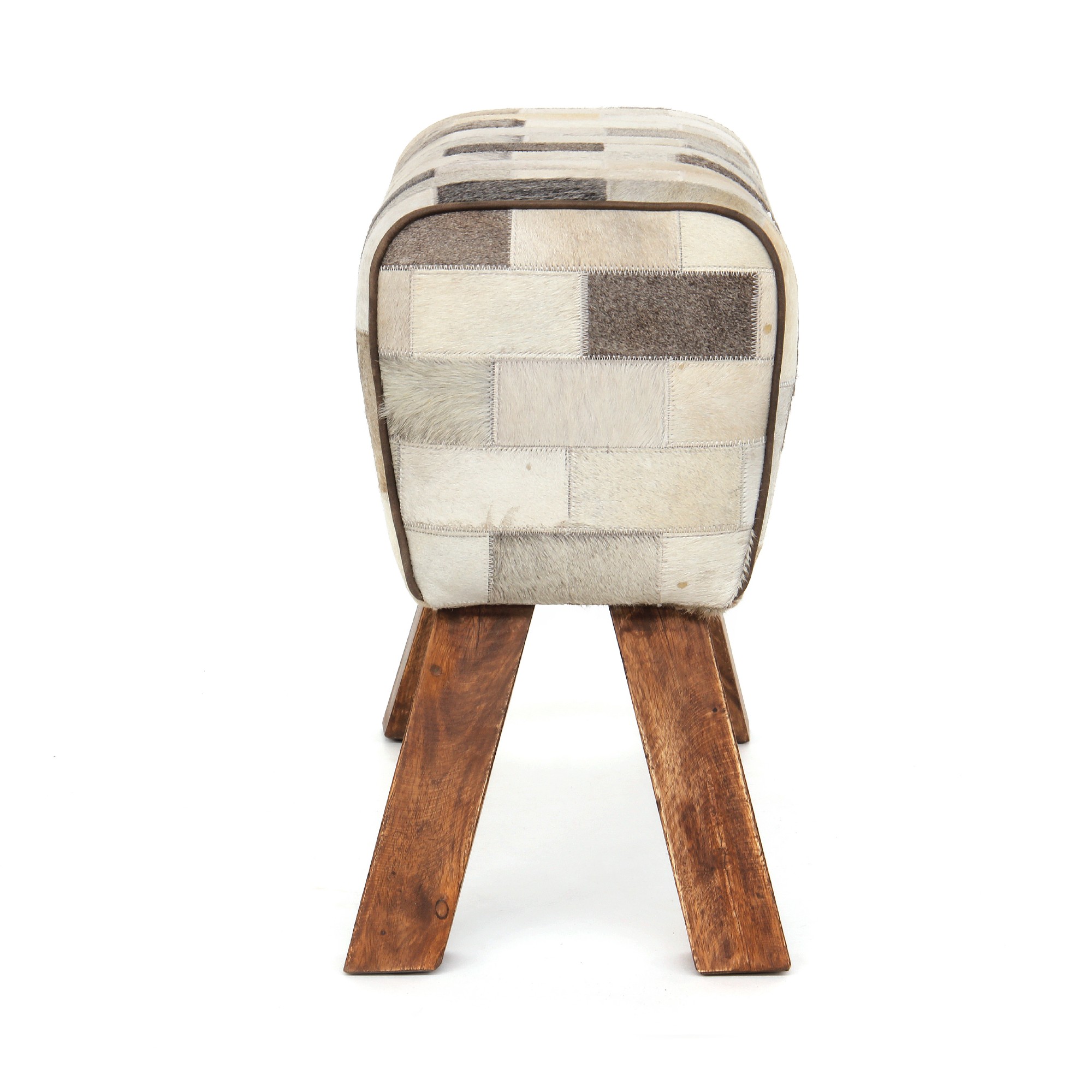 Sitzbock 'Tache', weiß, braun, schwarz, B 69 cm, H 53 cm, T 29 cm von fischer's lagerhaus