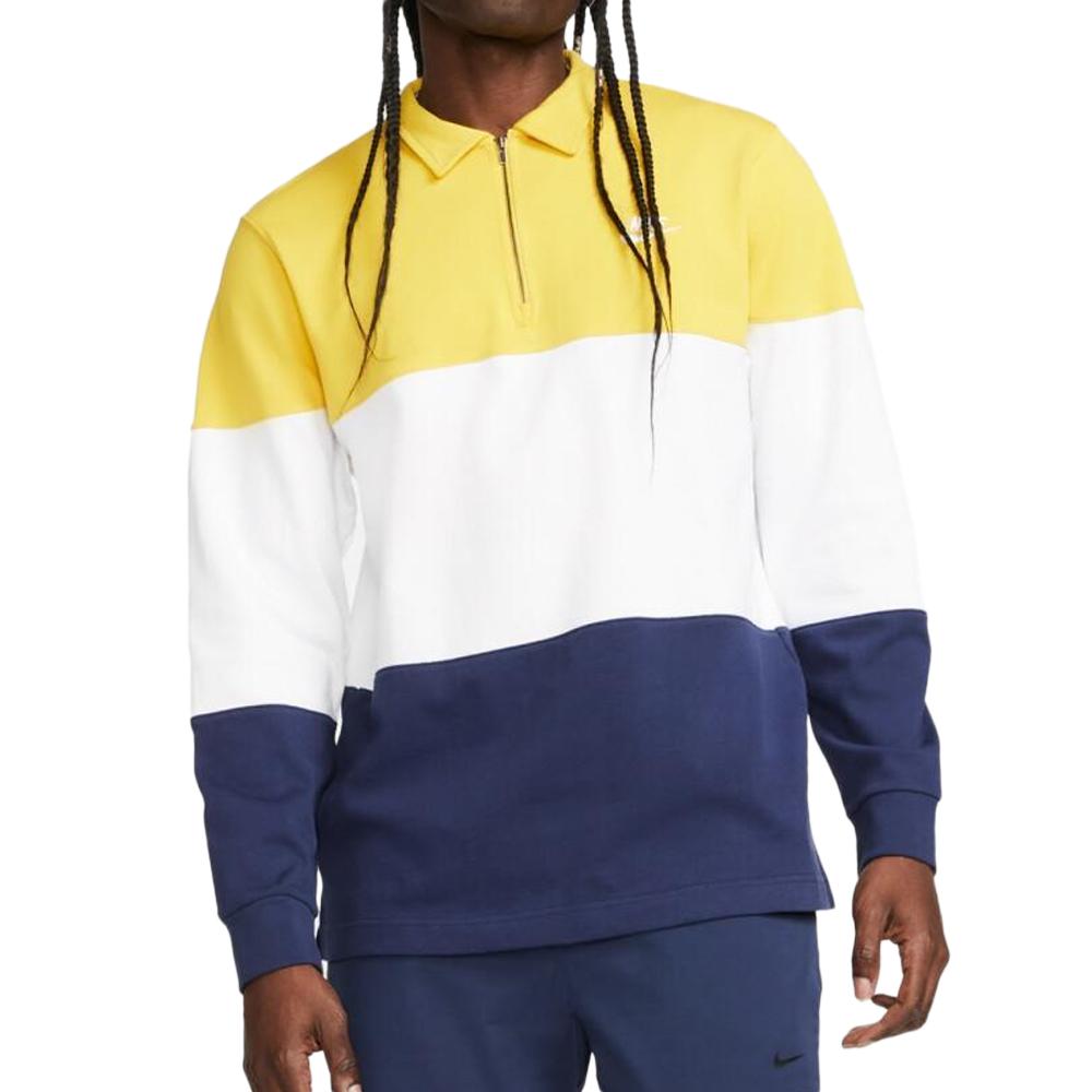 Nike Sweat Blanc/Jaune/Marine Homme Nike Club+