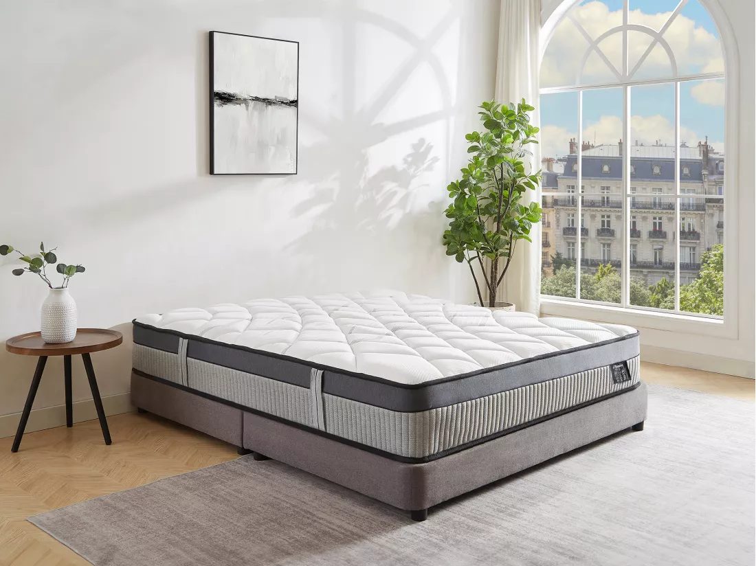 Matelas 160 x 200 cm hybride ressorts ensachés 5 zones et mousse à mémoire de forme ép.30cm - PATNOS de YSMÉE