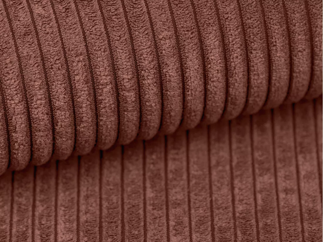 Pouf en velours côtelé rose AMELIA