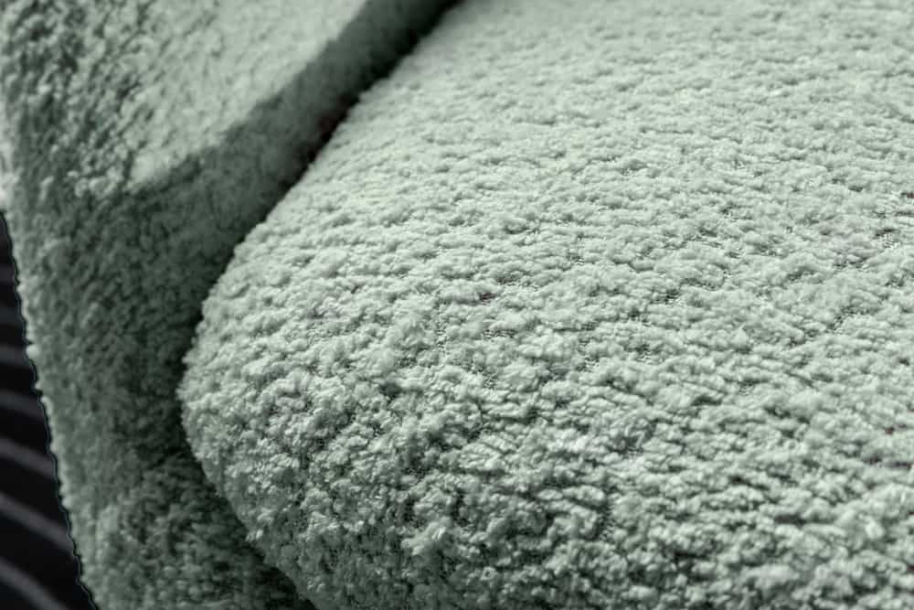 Drehbarer Design Sessel ALPINE salbei Bouclé 360° mit Armlehnen