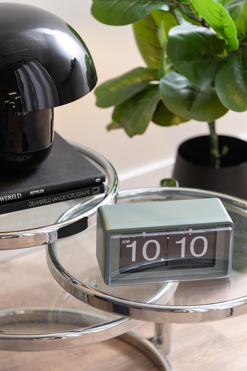 Wandklok Retro Boxed Flip - Wit
