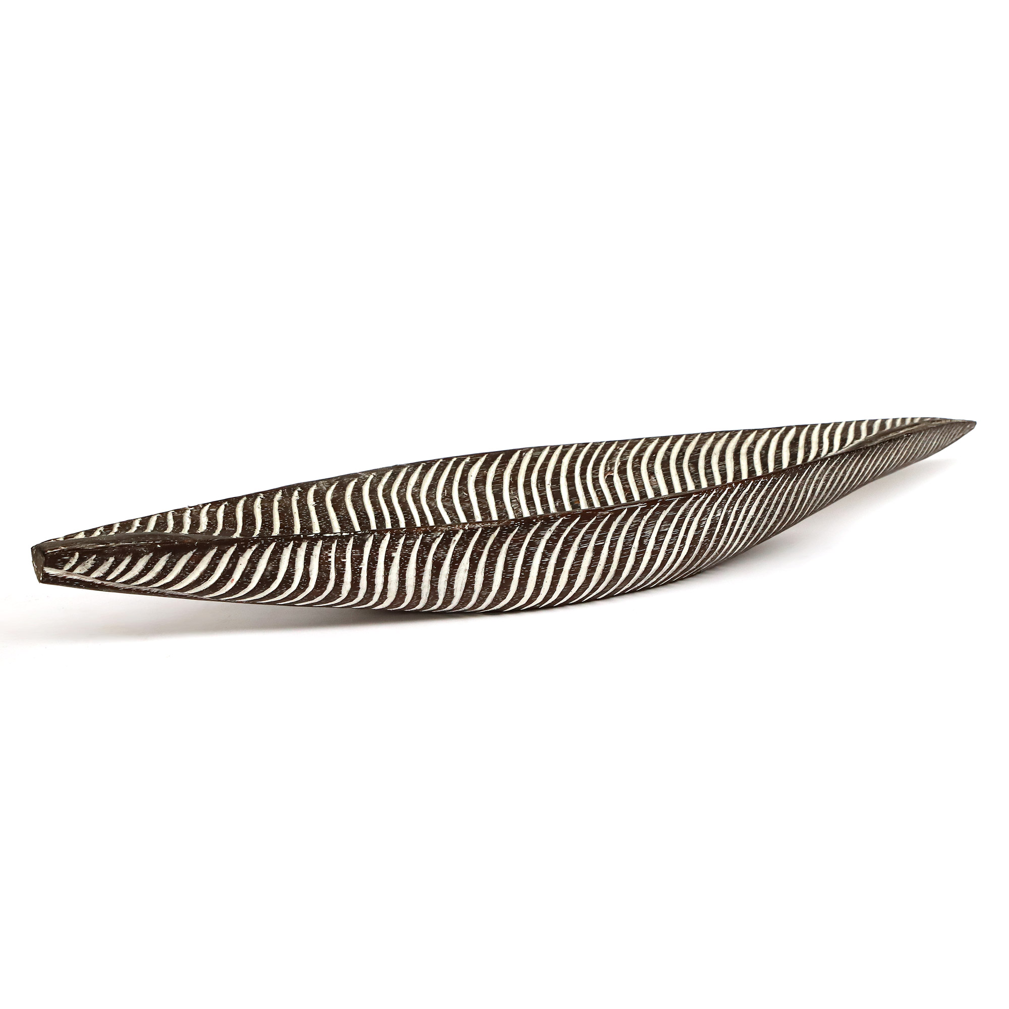 Deko-Schale 'Bananenblatt', braun, weiß, B 70 cm, L 19 cm, H 8 cm von fischer's lagerhaus