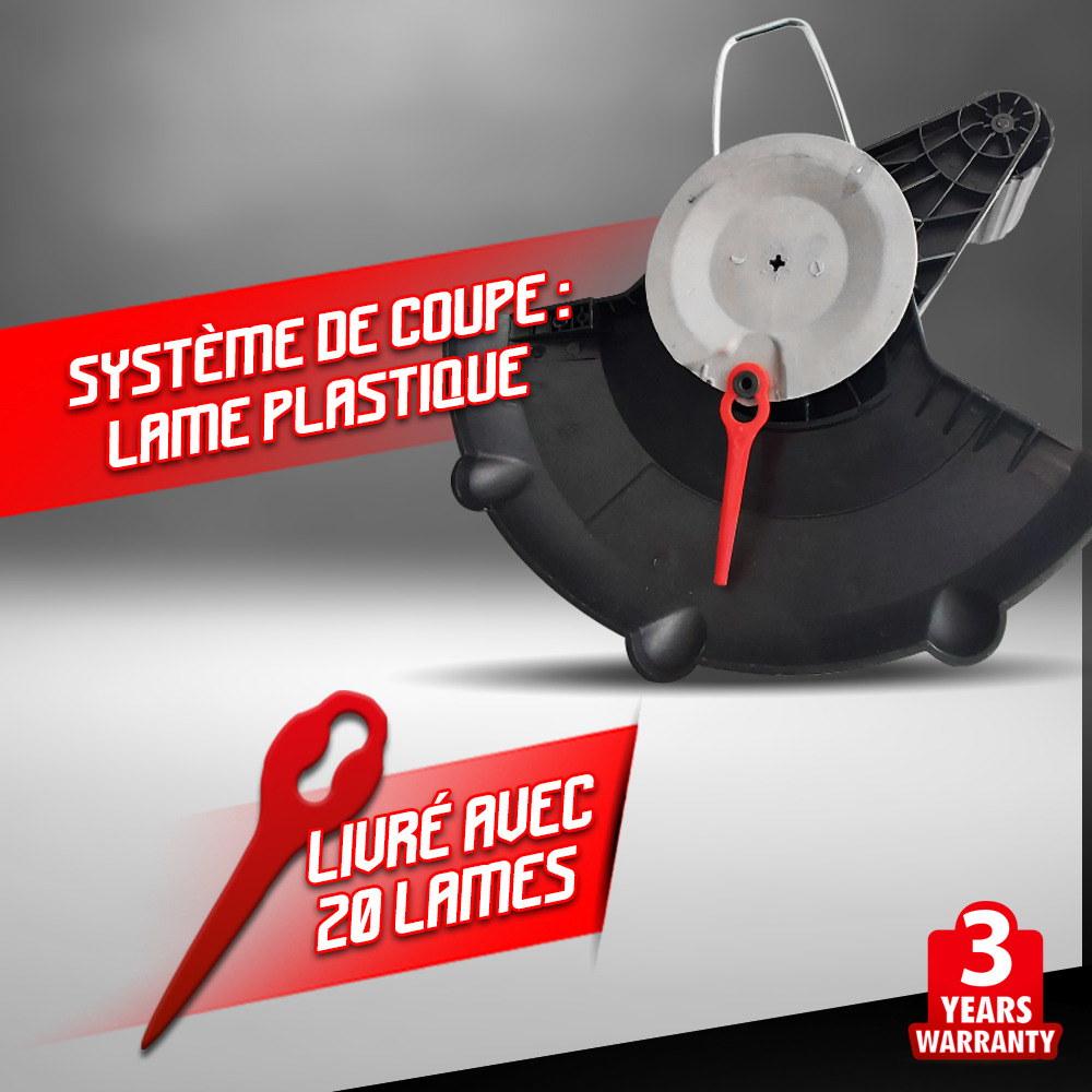 Coupe bordures sans fil 20v batterie lithium 2000mah - 25cm - elem garden