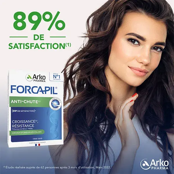 Arkopharma Forcapil Anti-Chute Cheveux Zinc Vitamine B 30 comprimés