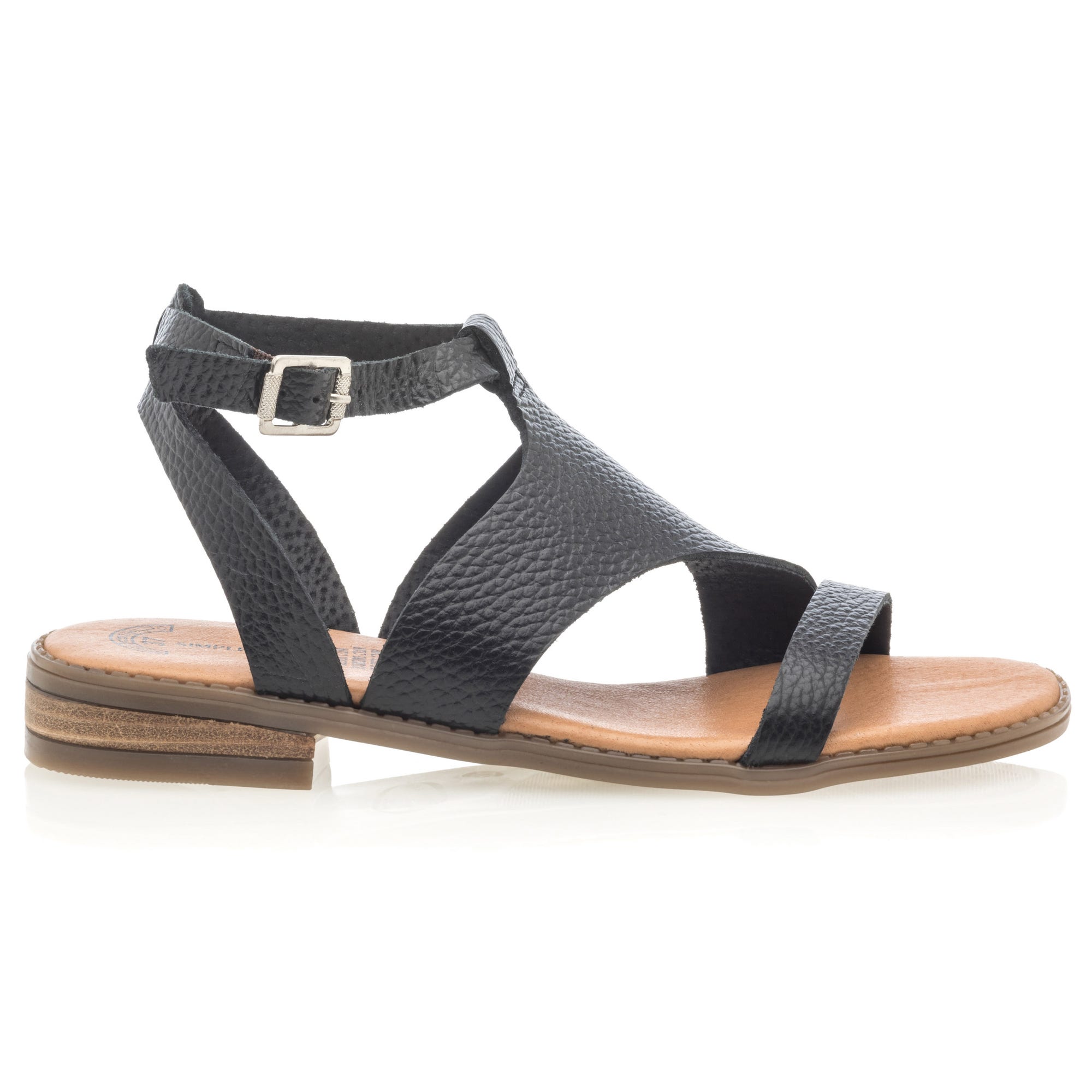 Sandales Femme en cuir noir