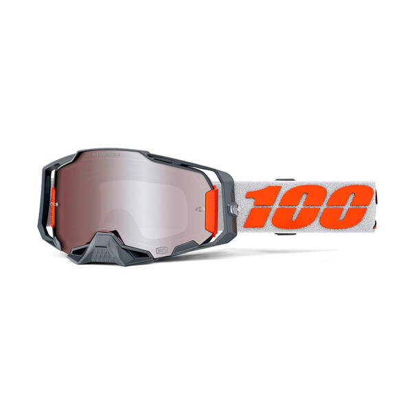 100% - Masque Armega Silver HiPER® - Silver Mirror Gris / Blanc / Orange