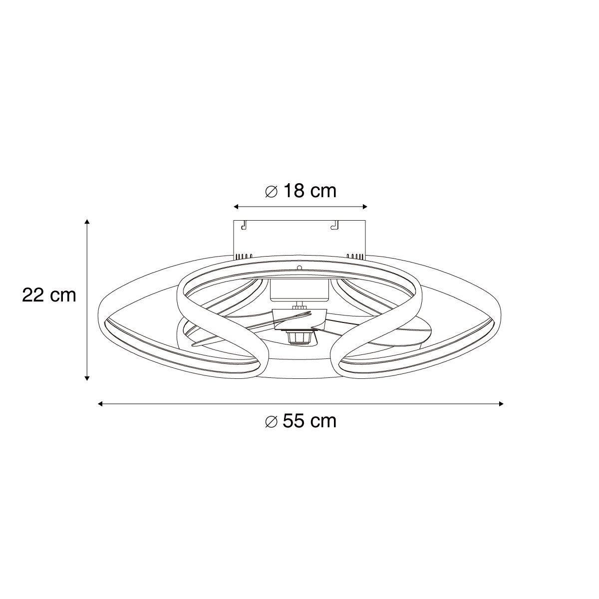 Plafondventilator messing 55cm incl. LED dimbaar met afstandsbediening - Mandy