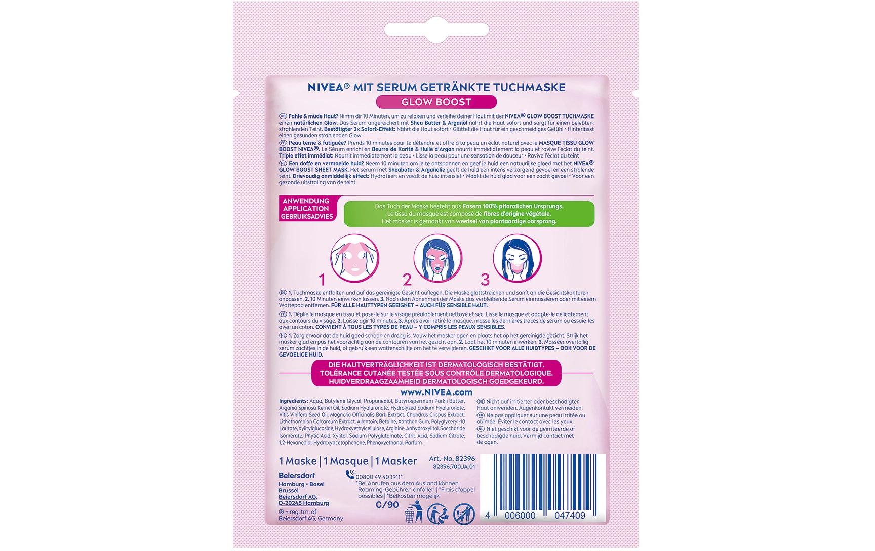 Gesichtsmaske Glow Boost 1 StückGesichtspflege sorgt für glatte und weiche Haut