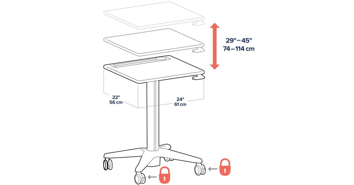 ErgotronLearnFit Sit-Stand Desk, Short tafel