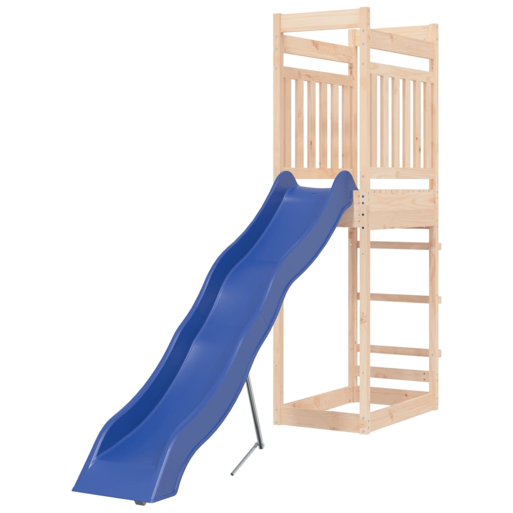 Aire de jeux d'extérieur balançoires toboggan portiques robuste jeux jardin 53 x 266 x 207 cm bois de pin massif