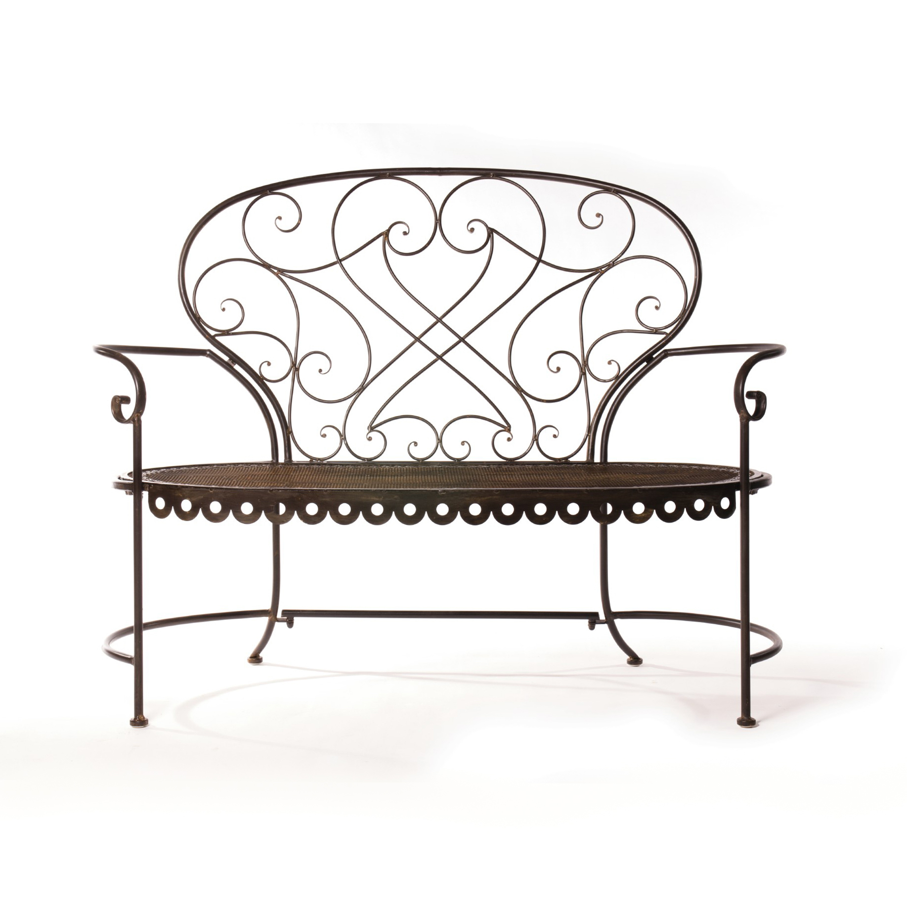 Gartenbank 'Marie' aus Metall, antik-braun, B 124 cm, H 100 cm, T 47 cm günstig bestellen