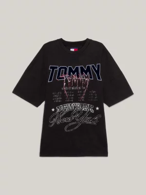 Camiseta com estampa gráfica em lavagem pesada