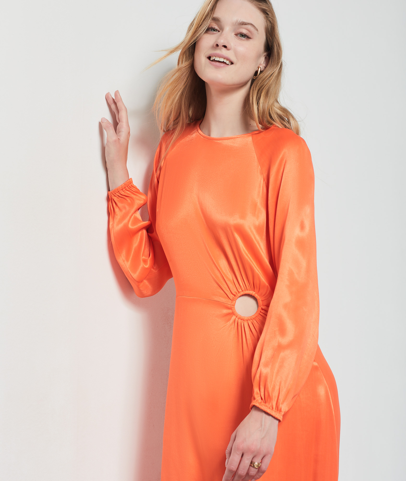 Robe longue satiné