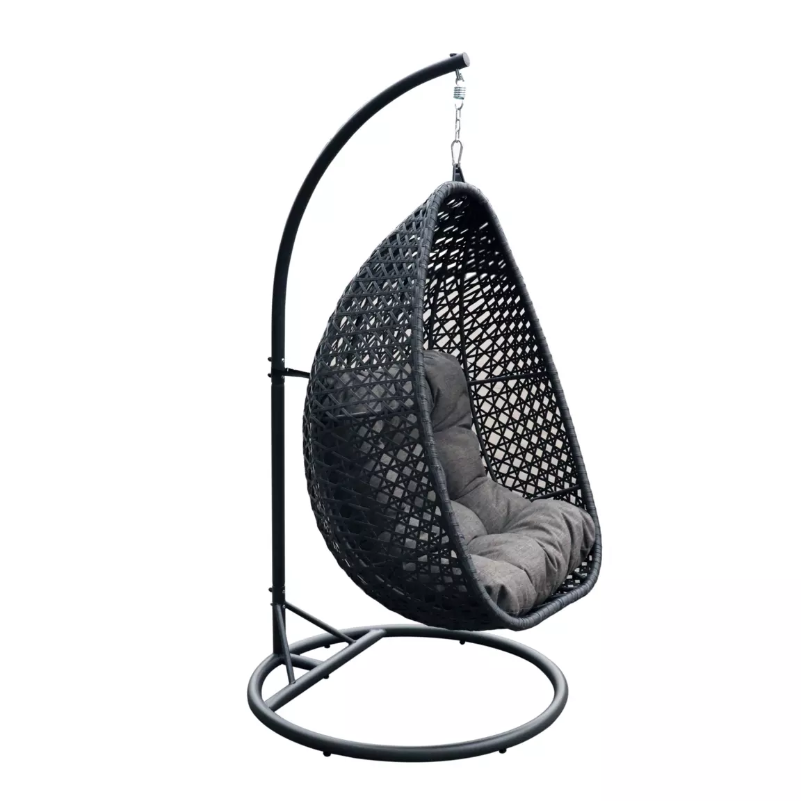 Loveuse suspendue en résine tressée Coral Gris anthracite