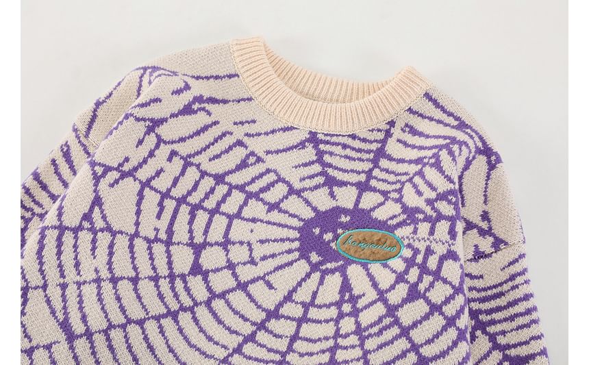 Sensarra - Koppel bijpassende spinnenweb jacquard oversized trui