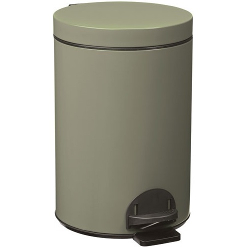 Poubelle à pédale 14 L Gris Vert - Élora