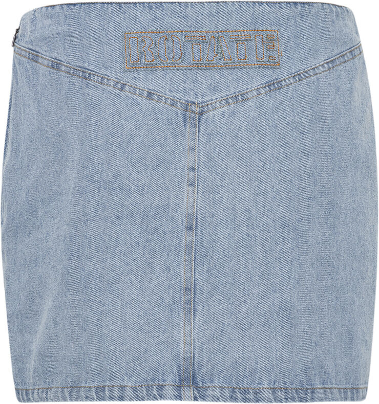 ROTATE Birger Christensen Denim Laced Mini Skirt Light blue denim