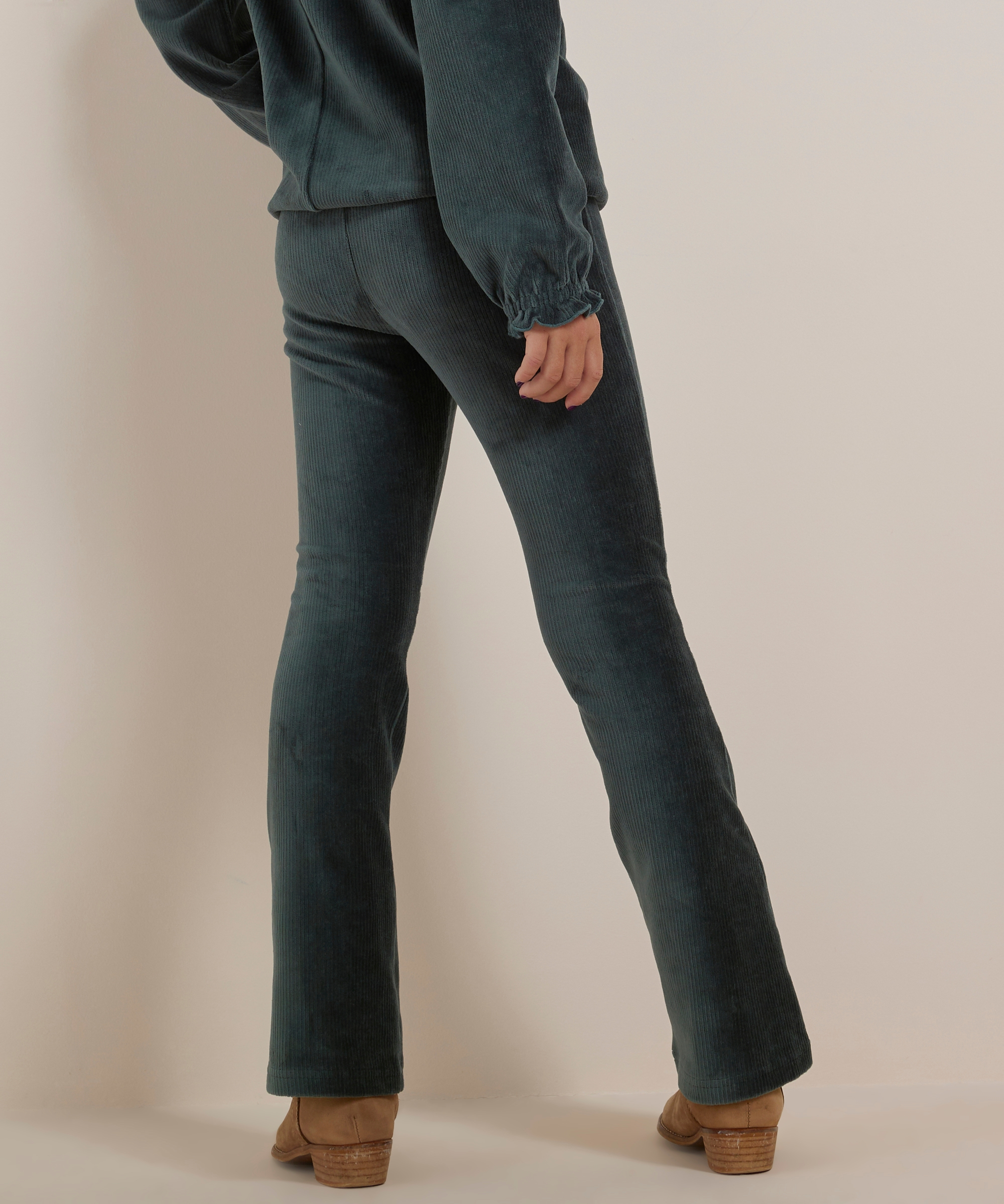 flared fit broek rib velvet