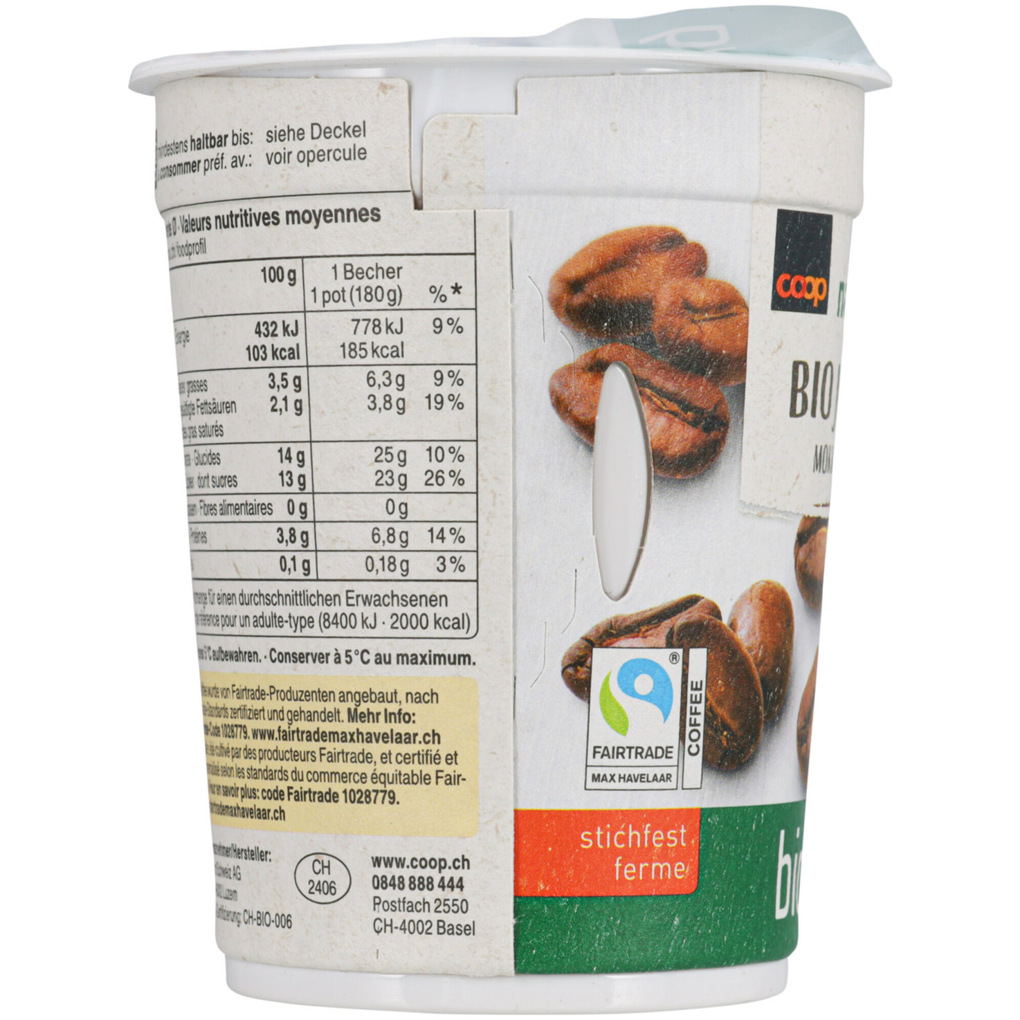 Naturaplan Bio Fairtrade Joghurt Mokka 2x180g
