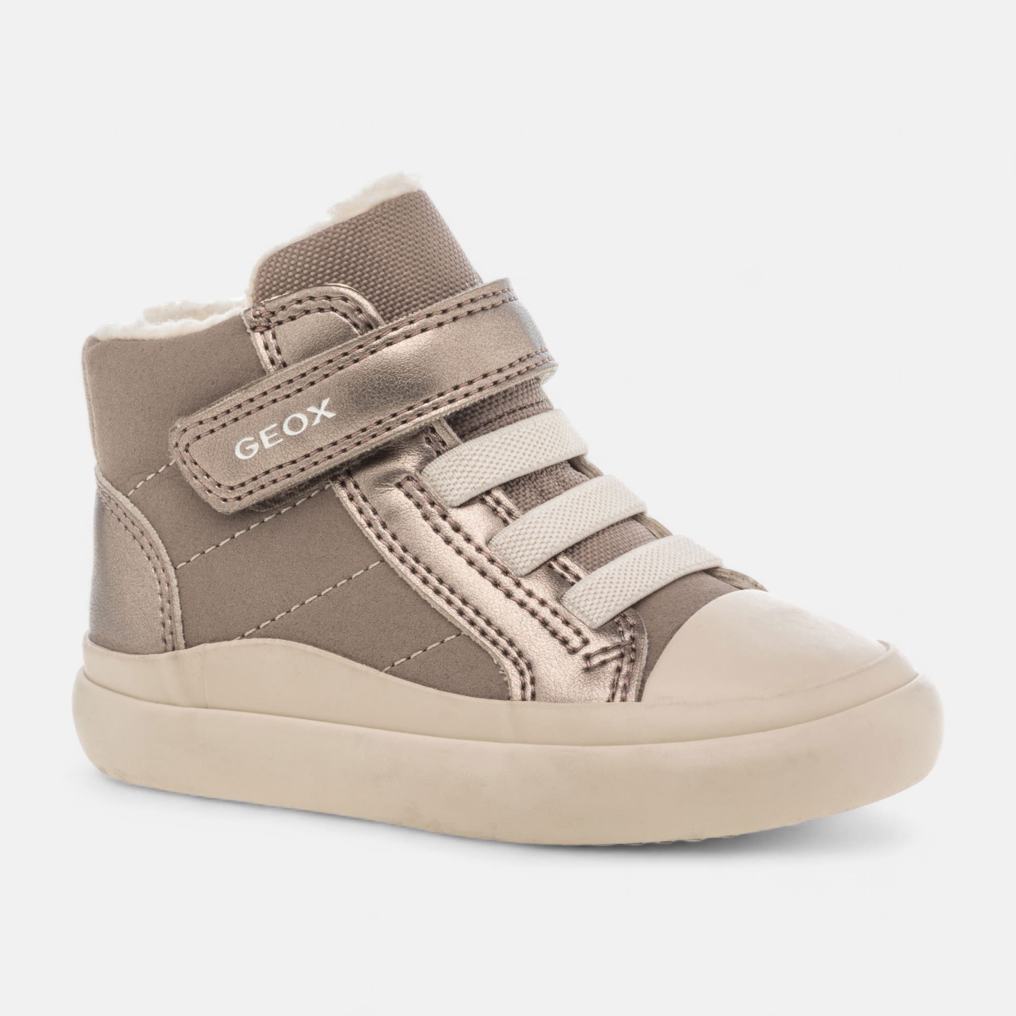 Baskets hautes Fille or