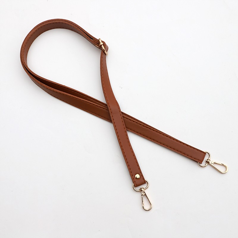 (70-130cm) Ersatz Schultergurt Handtaschen Leder Riemen - Braun / Gold
