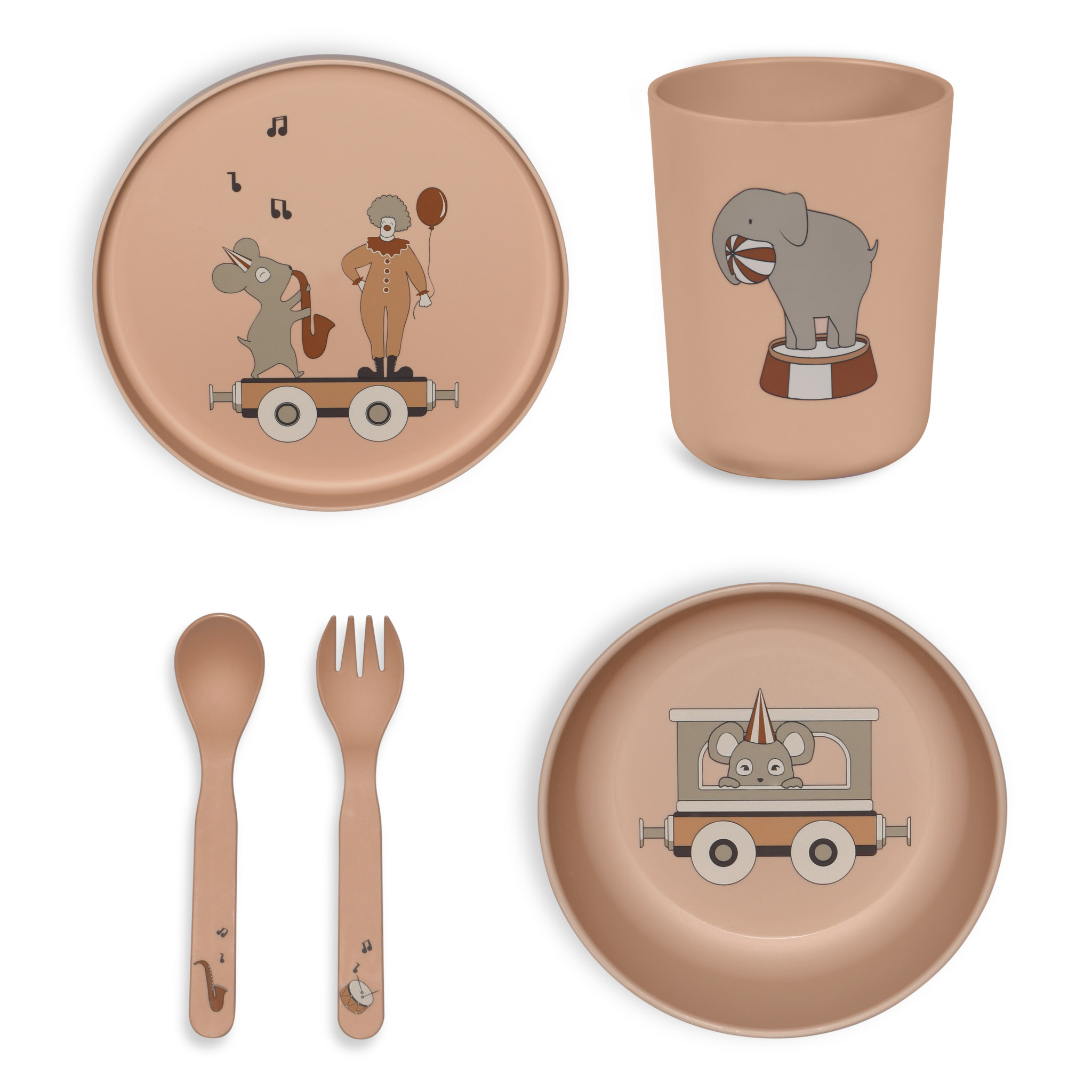 Nuuroo Nuuroo PLA dinnerset Marius rose dust 5-pack
