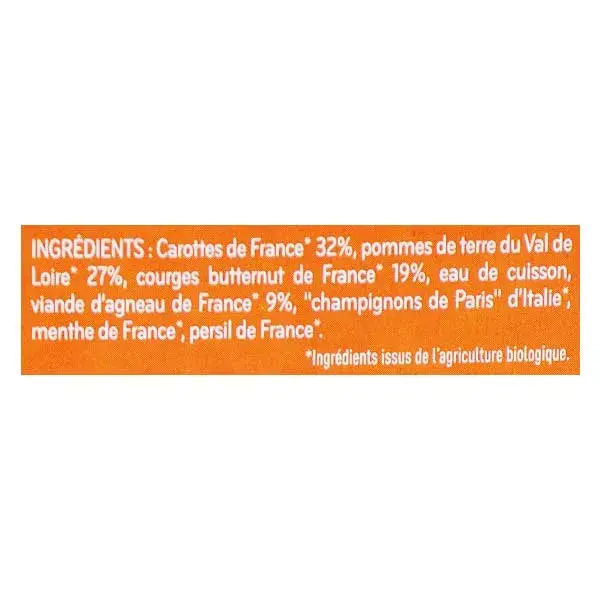 Babybio Repas Midi Assiette Navarin de Petits Légumes Agneau +12m Bio 230g