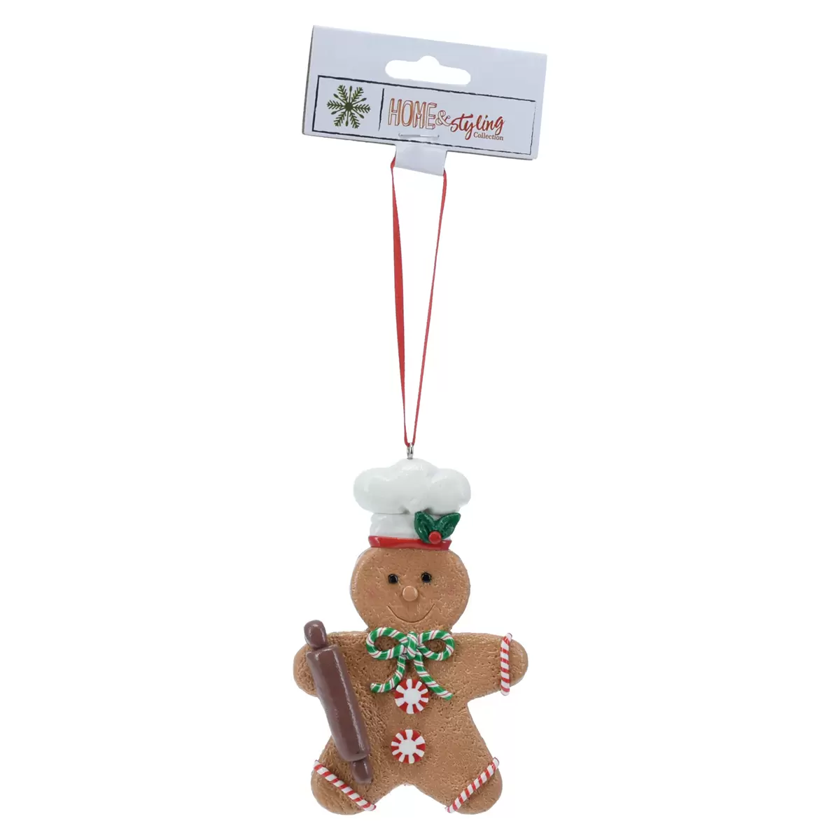 Hängedeko Lebkuchenmann XMAS braun,grün,rot,weiss
