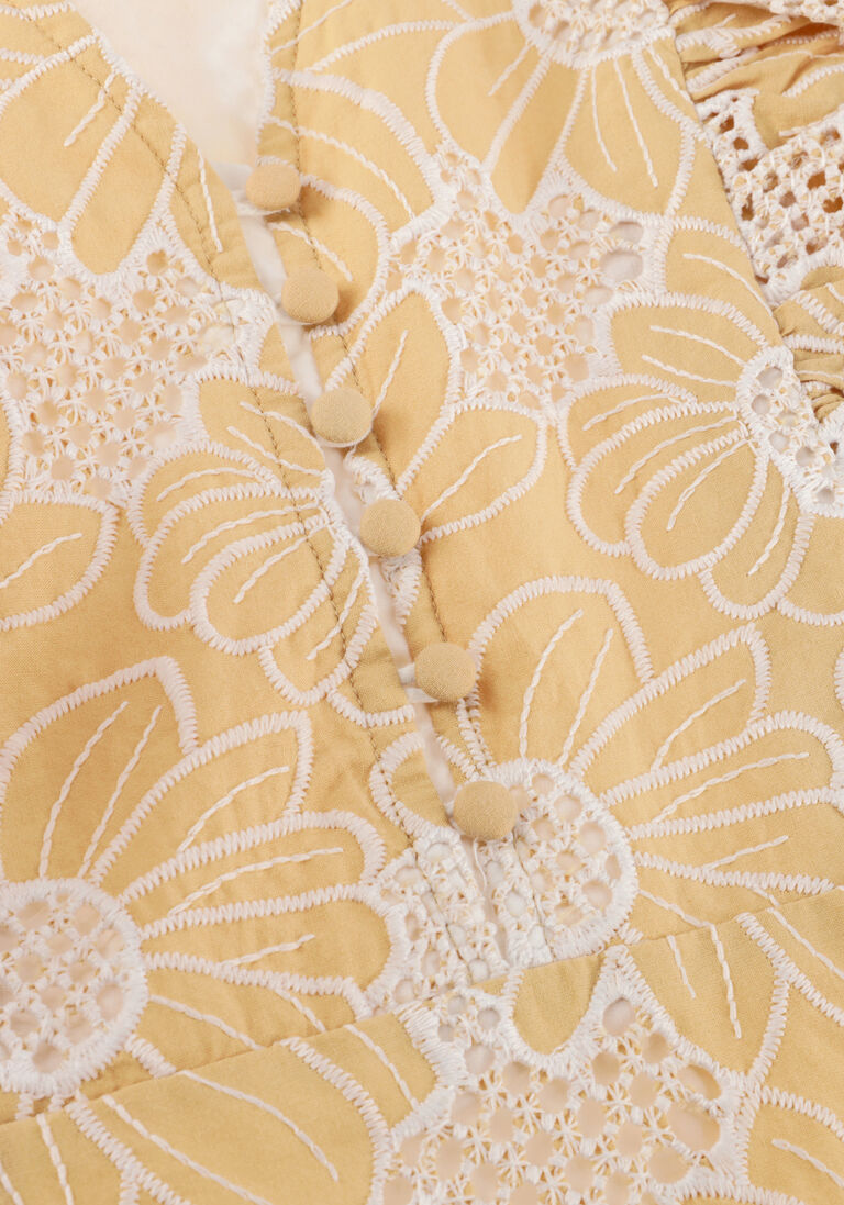 Y.A.S. gele y.a.s. mini jurk yascurima ss dress