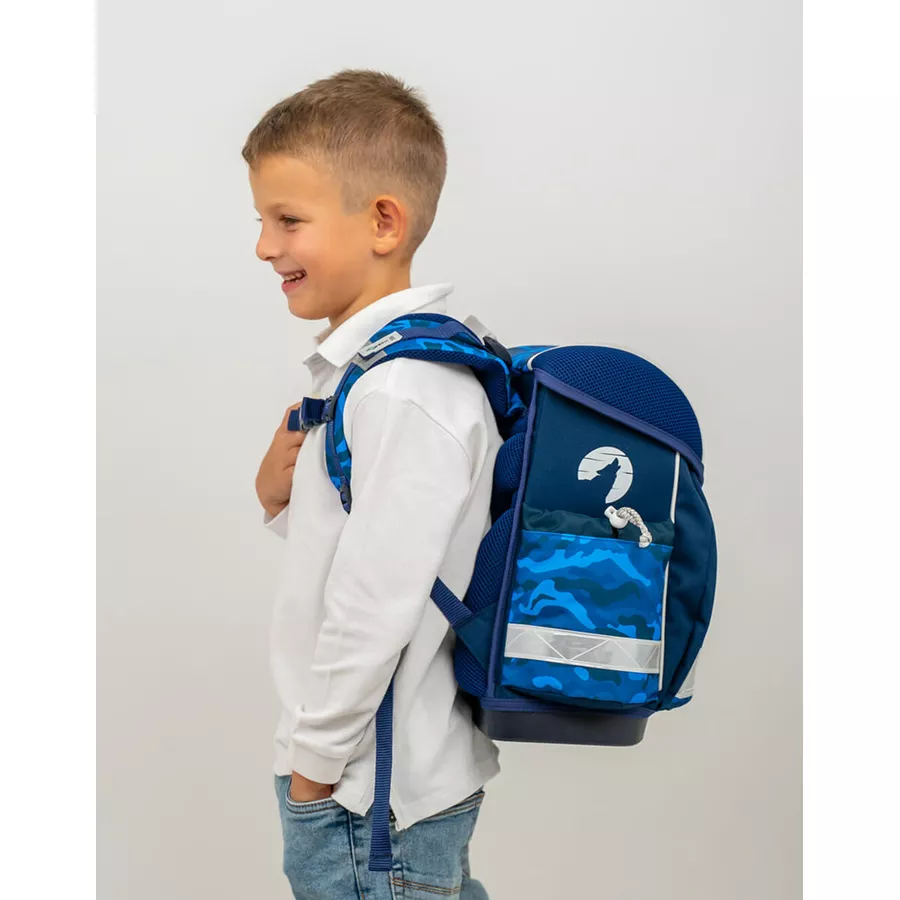 Belmil Schulranzen Classy Schulranzen Set 5-teilig mit Brustgurt Alpha Wolf